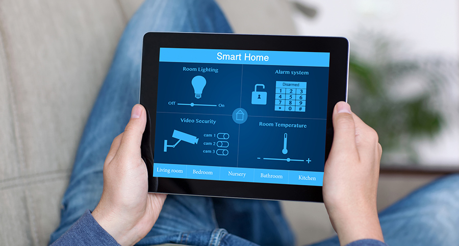 The ability to access and control security components from a mobile device is one of the top smart home trends in St. George. Close-up of smart home security app.